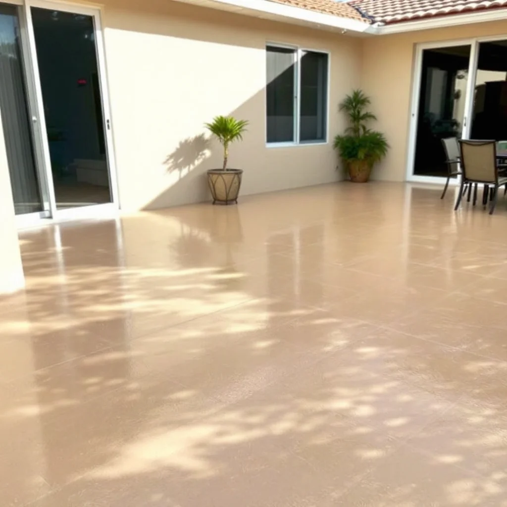 After: beautiful stamped decorative concrete patio