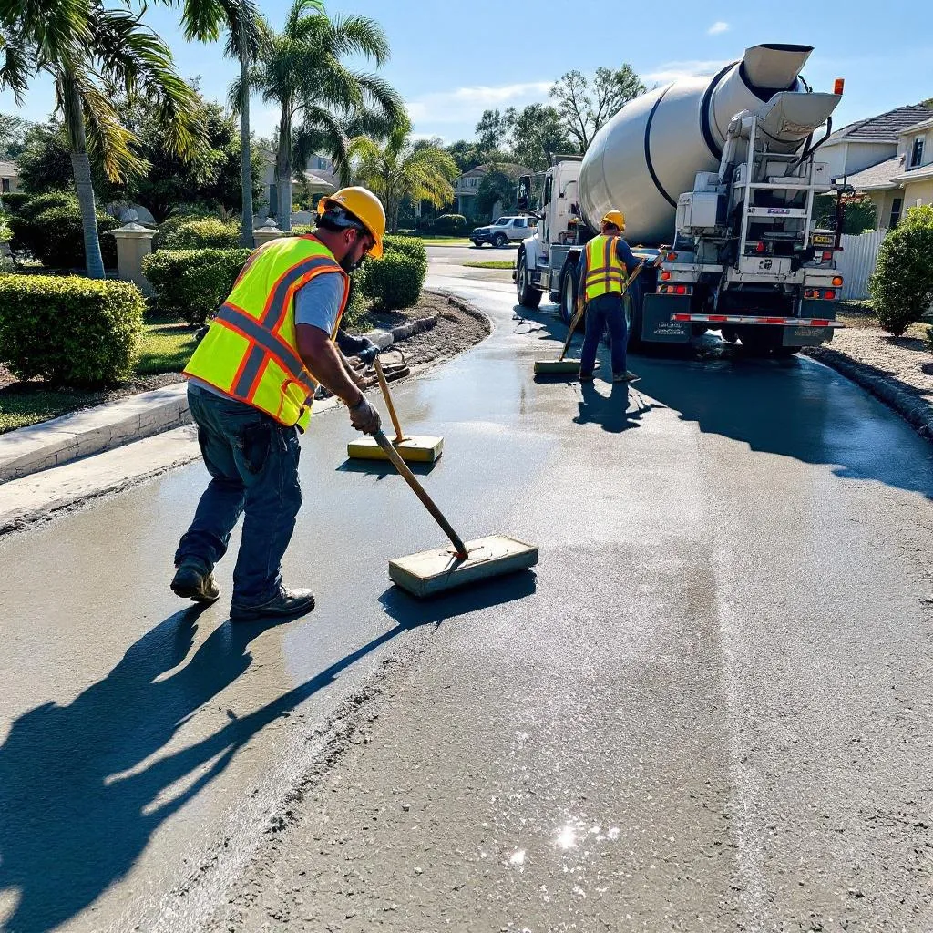 Professional concrete driveway installation in Tampa